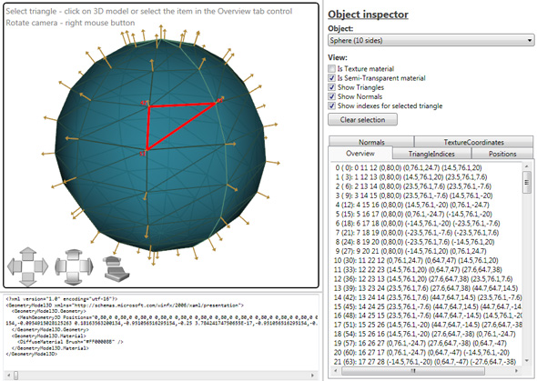 Ab3d.PowerToys Objects inspector